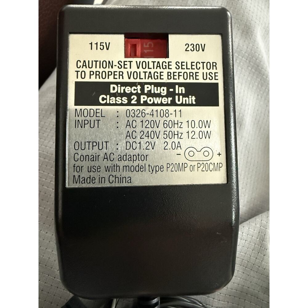 Conair AC/DC power adapter, model 0326-4108-11